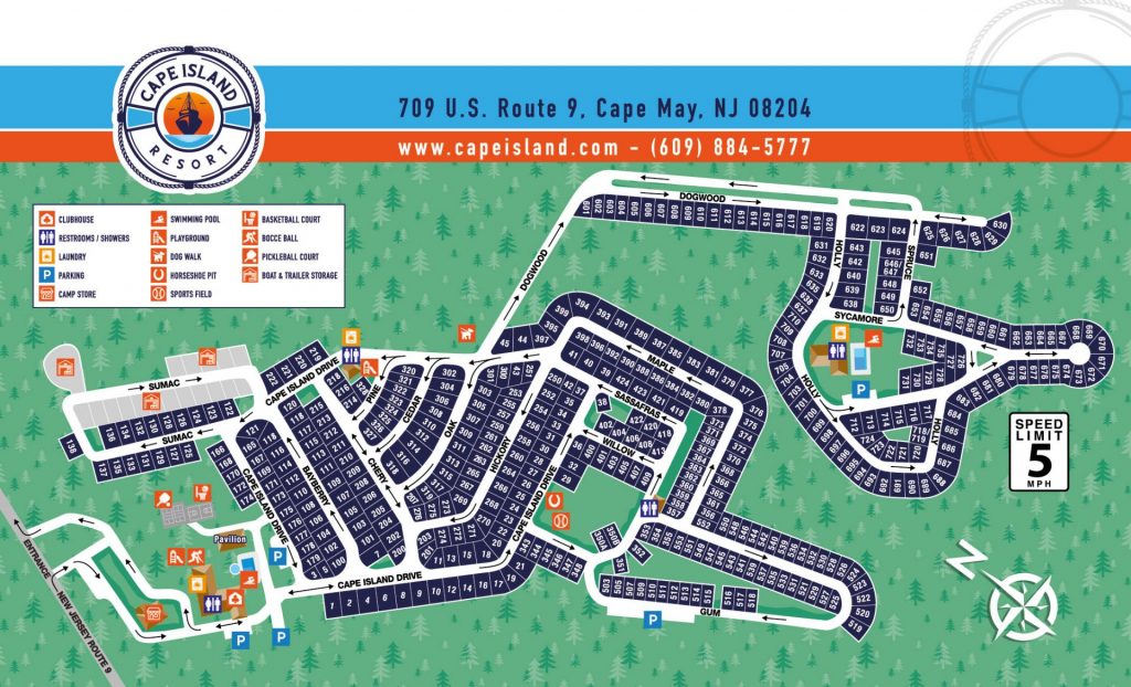 Cape Island Resort Park Map